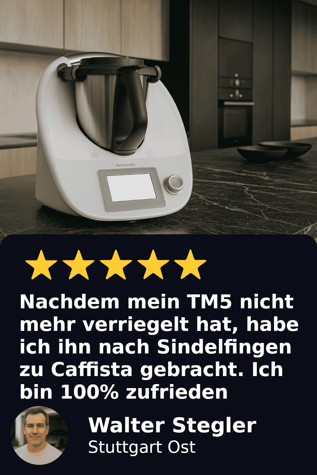 Bewertung der Thermomix TM5 Reparatur bei Caffista
